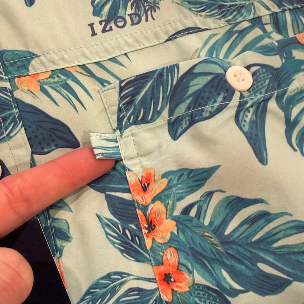 NWT IZOD Saltwater Tropical Floral Shirt Size LT - Picture 13 of 14